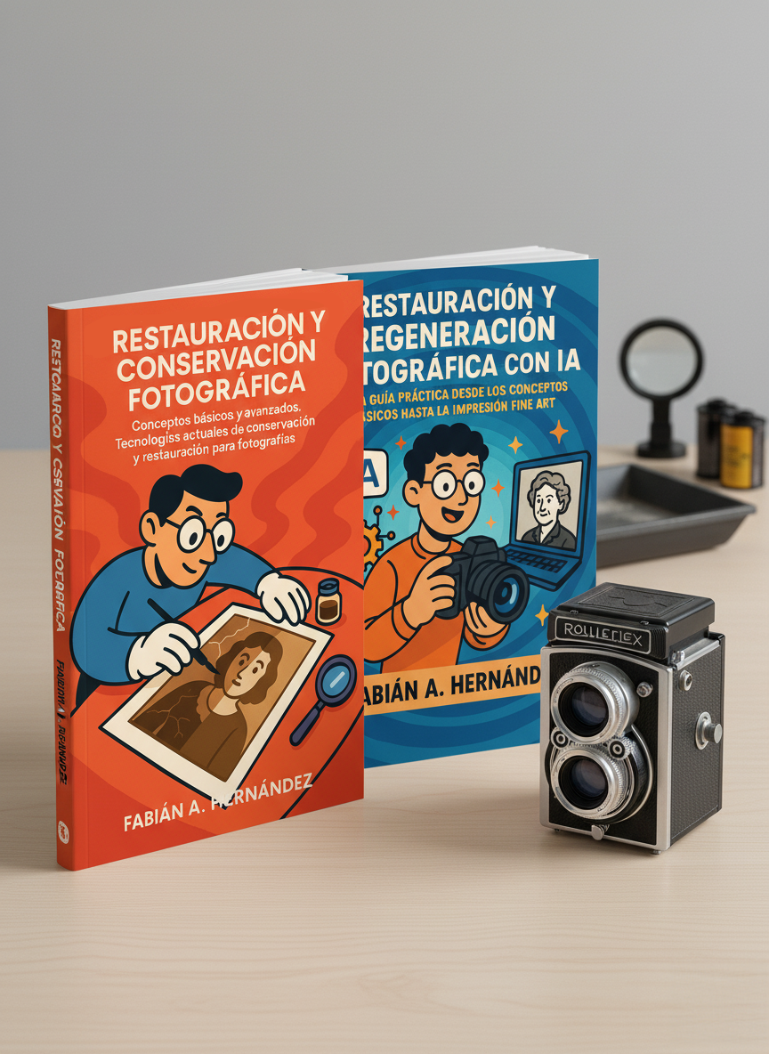 Portadas de los libros sobre restauración y conservación fotográfica